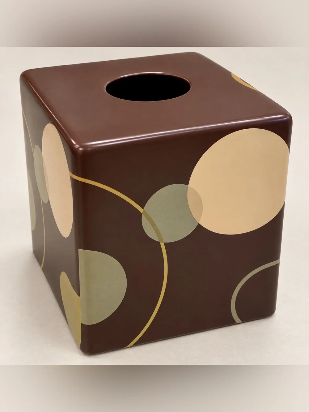Boutique Tissue Box Cover Re-Mix Brown Abstract Modern Deco